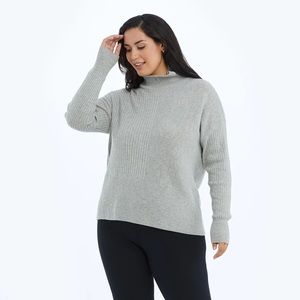 SUMMERSALT grey The Luxe Cashmere Blend Funnel Neck Sweater